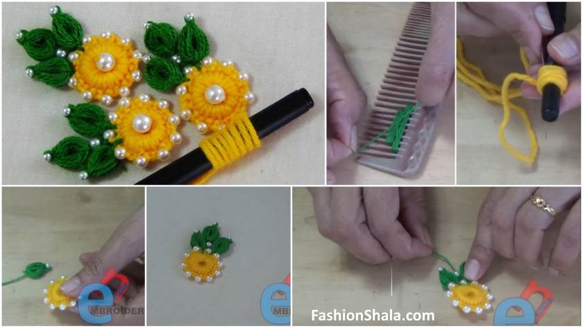 easy flower embroidery trick
