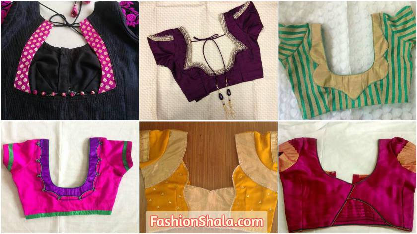 Simple Saree Blouse Back Neck Designs