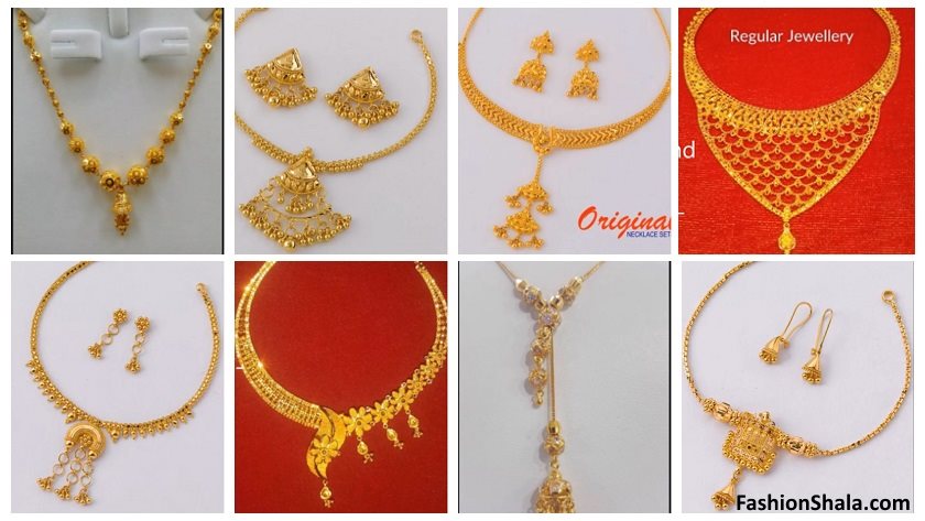 stylish gold necklace designs collection