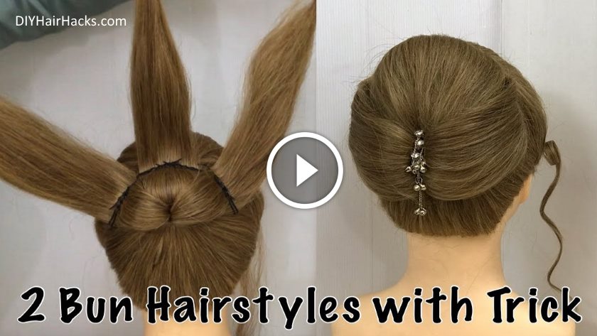 2 Easy Bun Hairstyles with Trick for Wedding