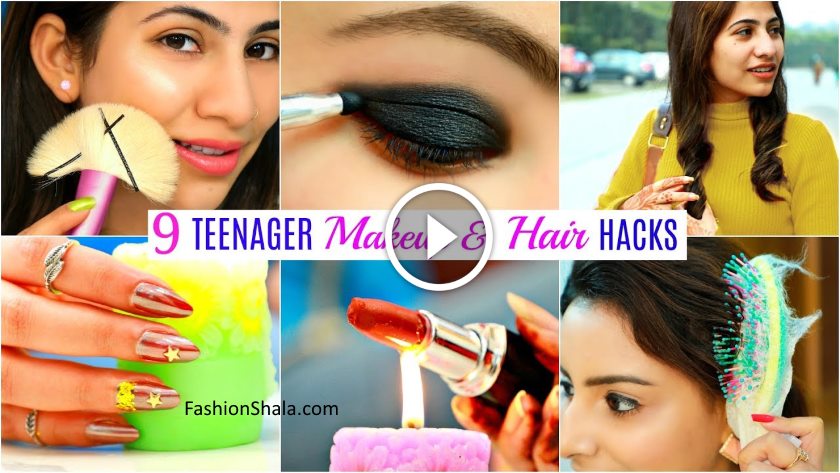 9 TEENAGERS Life Saving HACKS Makeup Hair Beauty