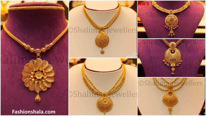 gold big pendant necklace designs