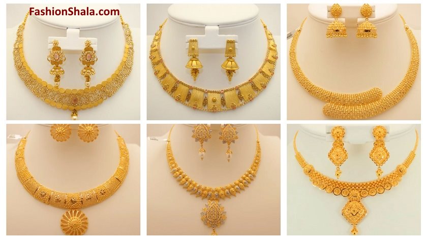 modern designer gold necklaces