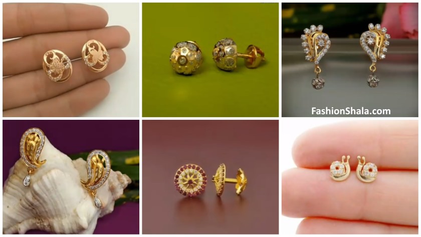 Gold Studs Earring Designs for Women
