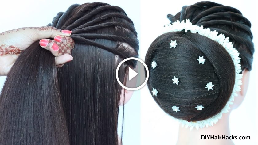 Latest Easy Bun Hairstyle For Wedding